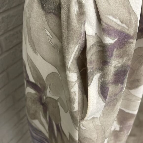 Simply Vera Wang Women Gray Sleeveless Floral Print Dress Size M - Picture 7 of 10